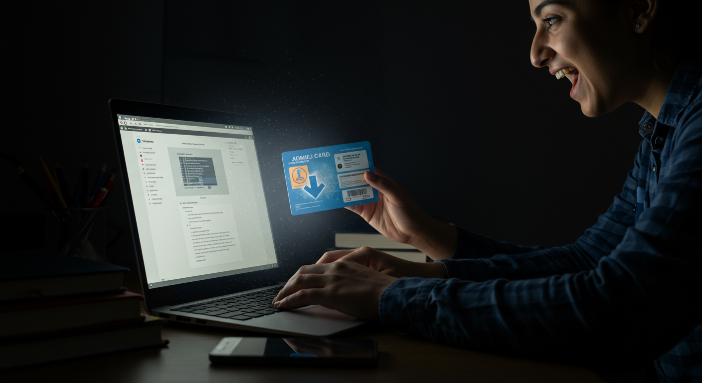 Student downloading admit card