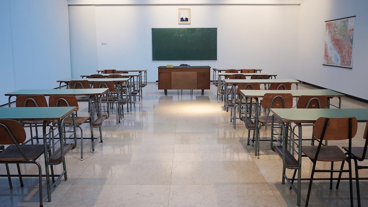 Students writing CUET UG entrance examination in exam hall